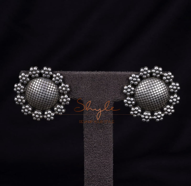 Moh Textured Flower Studs