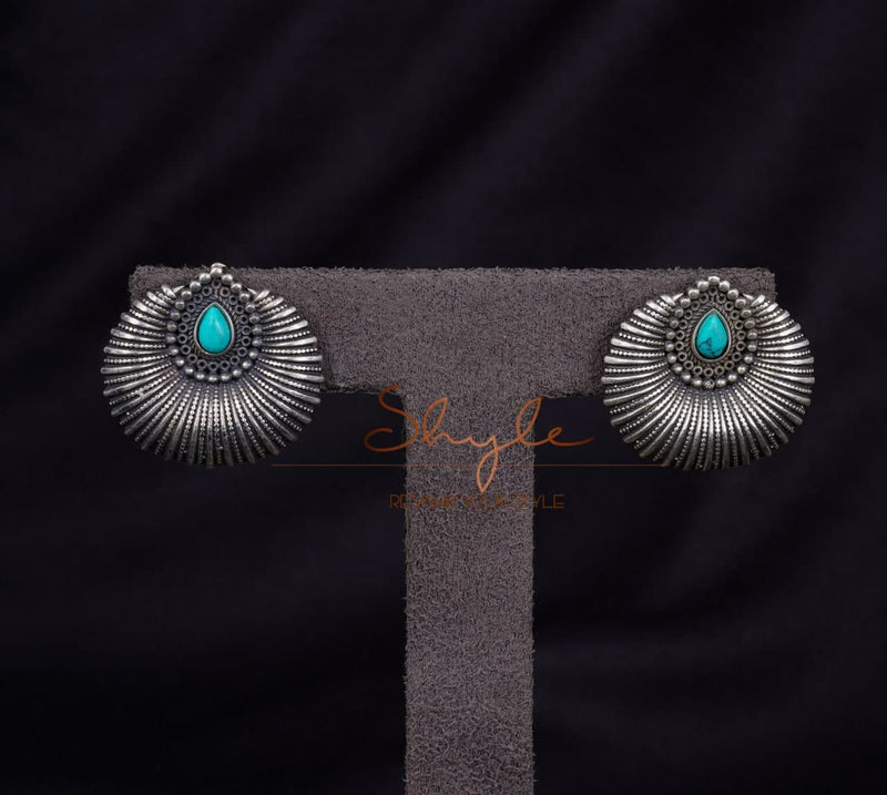 925 pure silver intricate sea shell drop earrings, front view