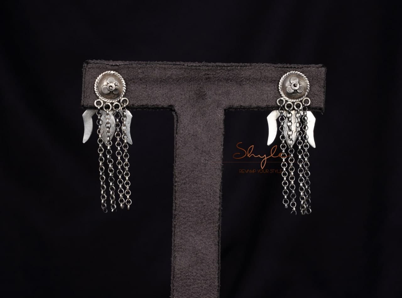 Moh Trishul Dangling Studs