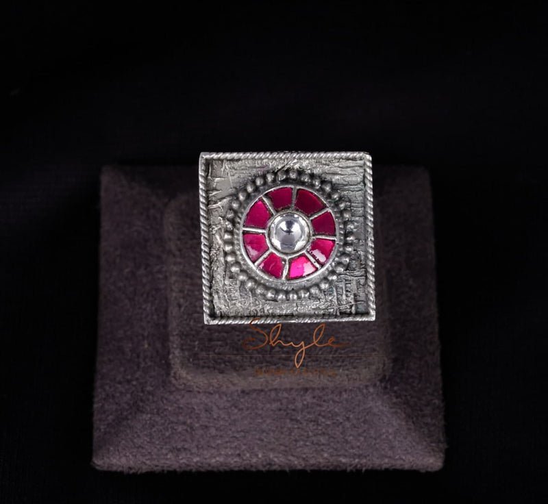 Essence Intricate Kundan Statement Ring