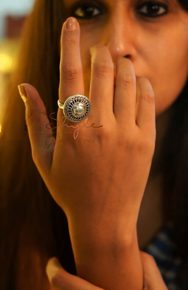 Adya Intricate Carved Embossed Ring