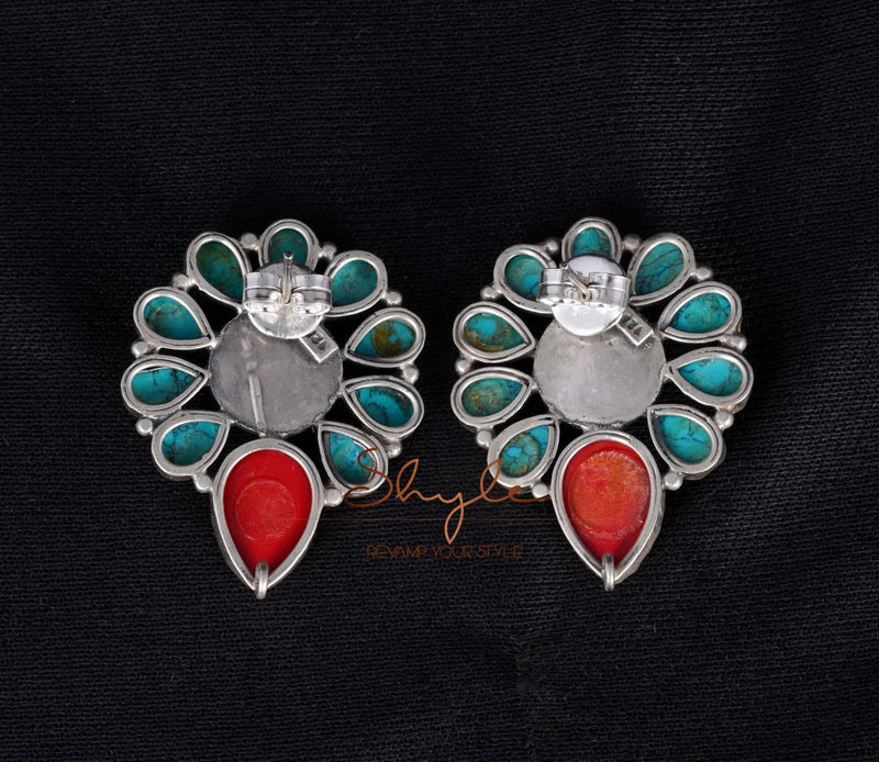 Essence Turquoise Coral Studs