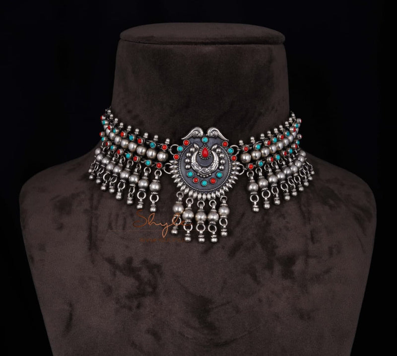 Tattva Jadau Turquoise Coral Ghughri Ball Choker