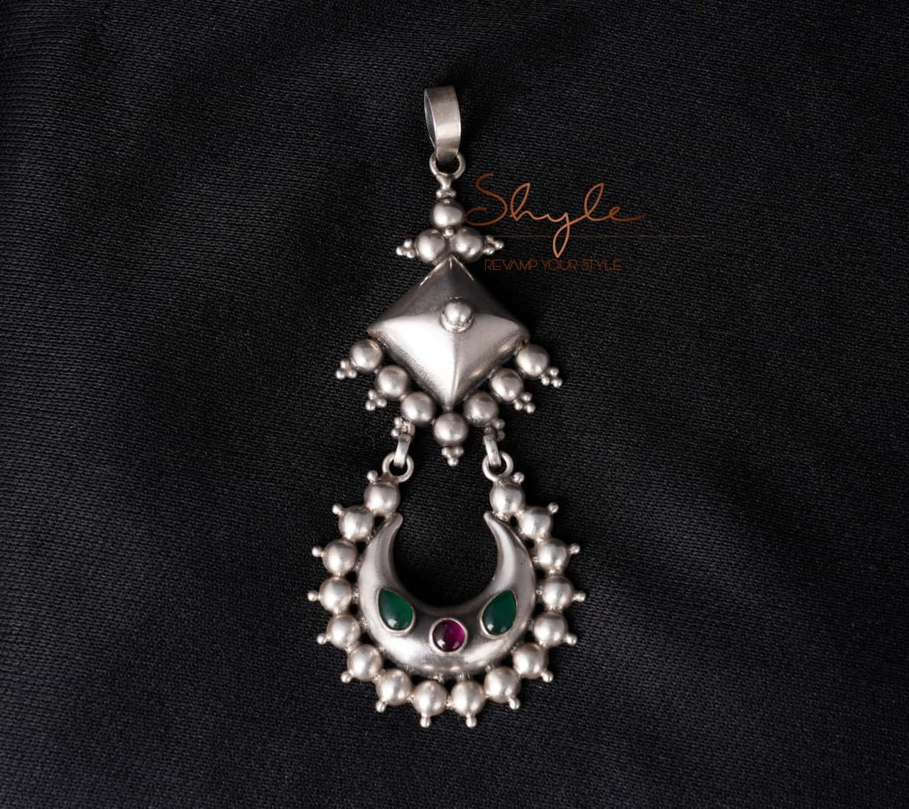 Mizoya Chandra Motif Drop Necklace