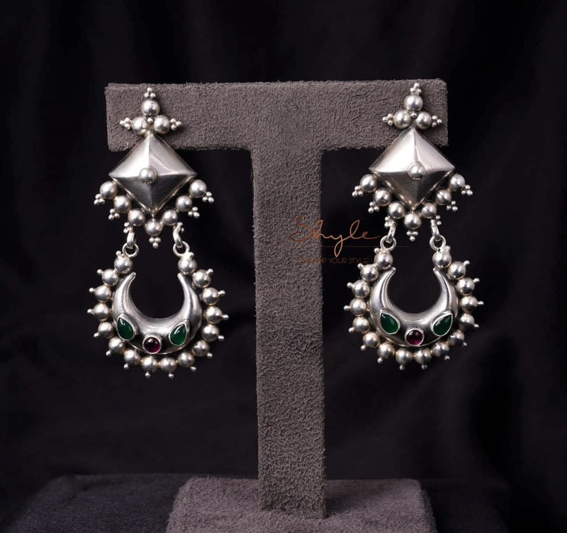 Mizoya Chandra Motif Drop Earrings