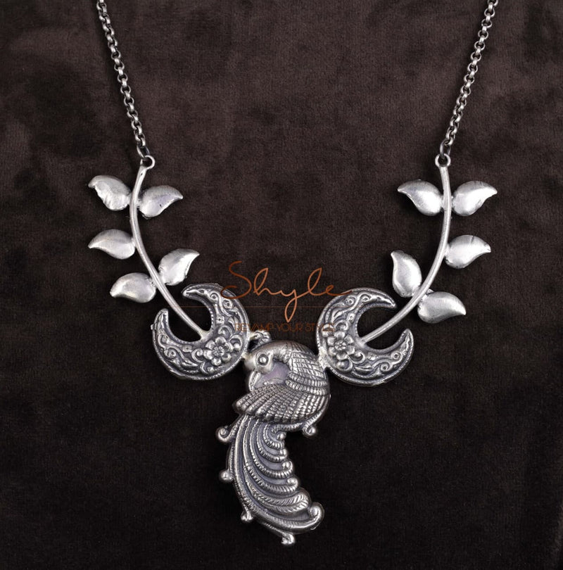 Moh Intricate Parrot Motif Statement Necklace