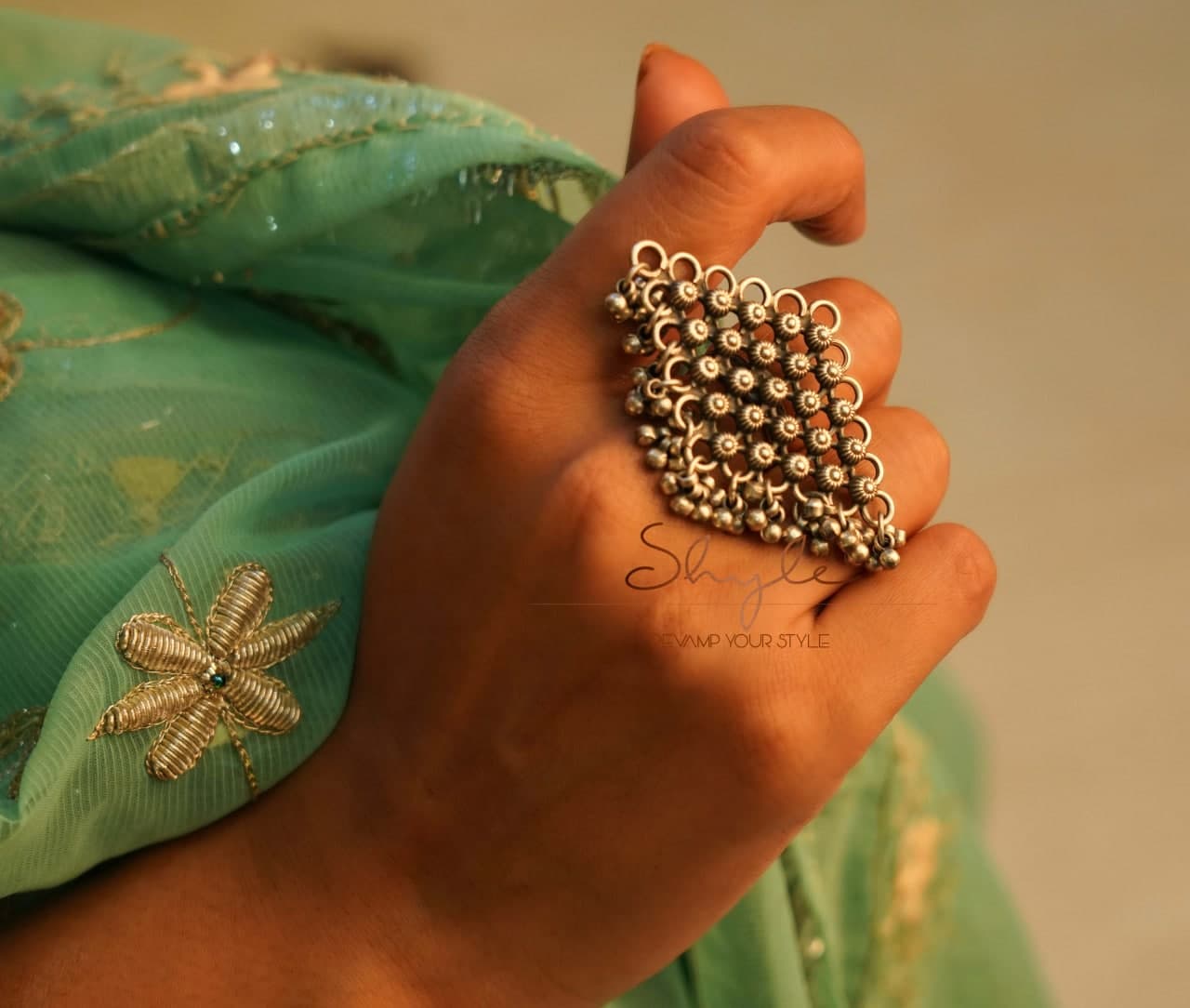 Tattva Intricate Jali Ghughri Statement Ring