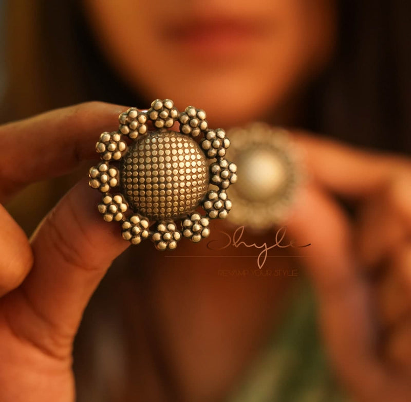 Moh Textured Flower Studs