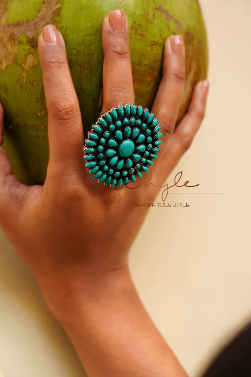 Tattva Turquoise Jadau Classic Ring
