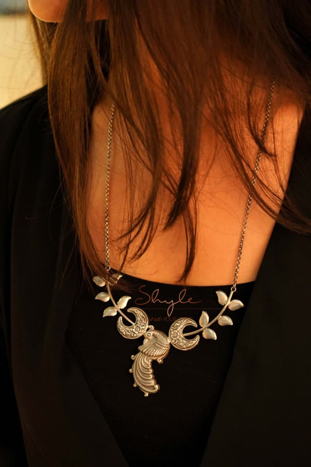 Moh Intricate Parrot Motif Statement Necklace