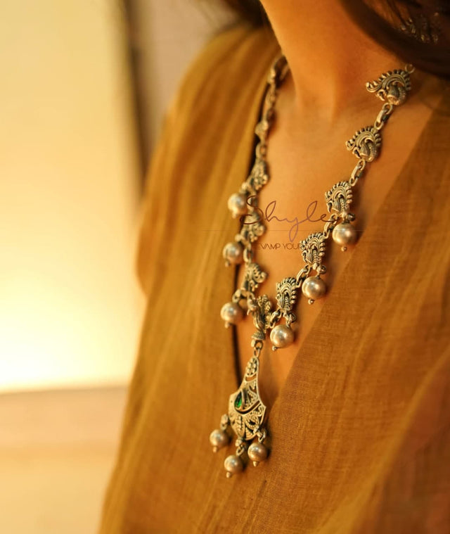 Tattva Intricate Peacock Motif Classic Necklace