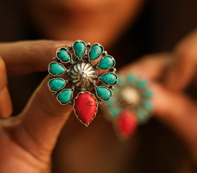 Essence Turquoise Coral Studs