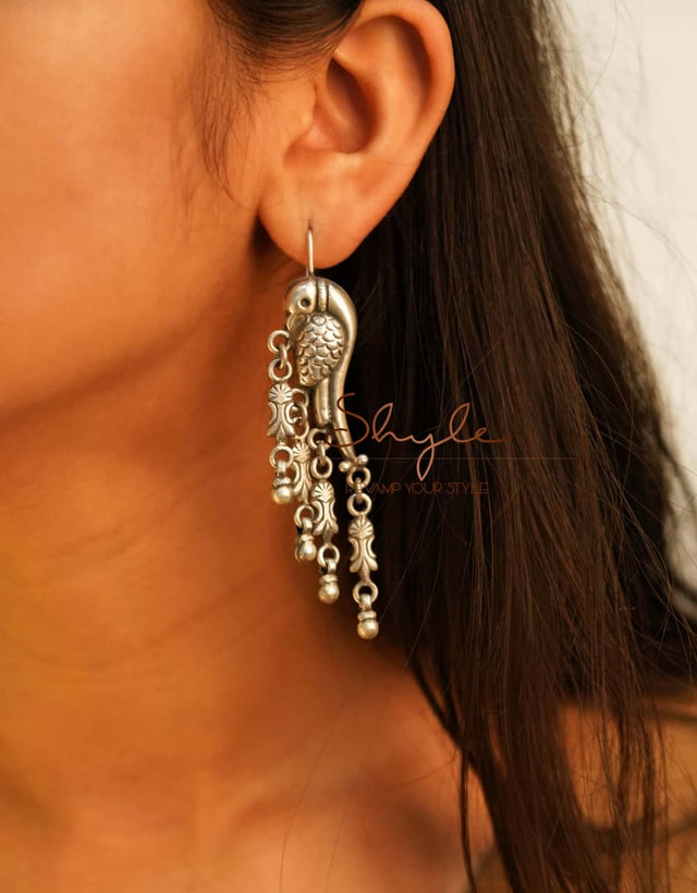 Adya Intricate Parrot Fish Hook Earrings