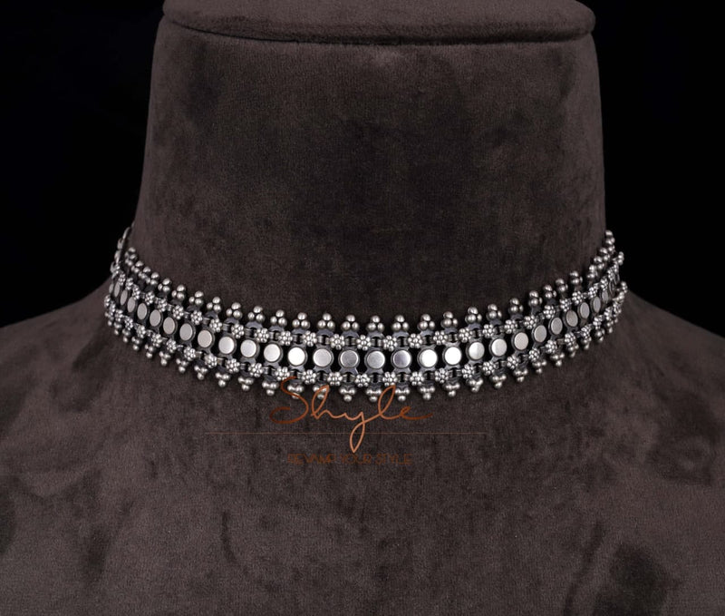 92.5 sterling silver Moh Intricate Sadabahaar Choker, view 4