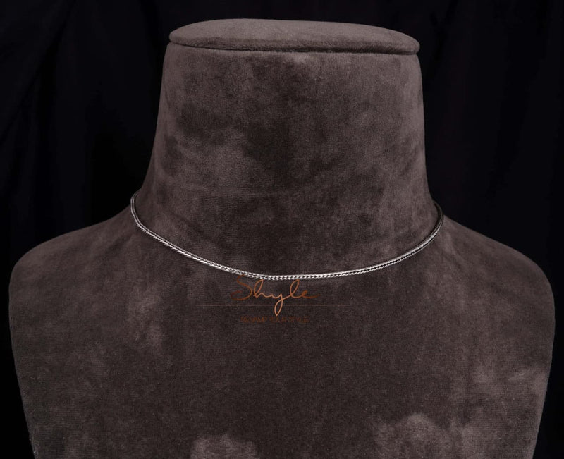 Adya Everyday Intricate Crafted Silver Chain 18"