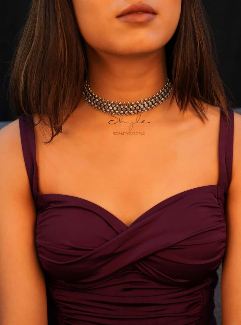 92.5 sterling silver Moh Intricate Sadabahaar Choker