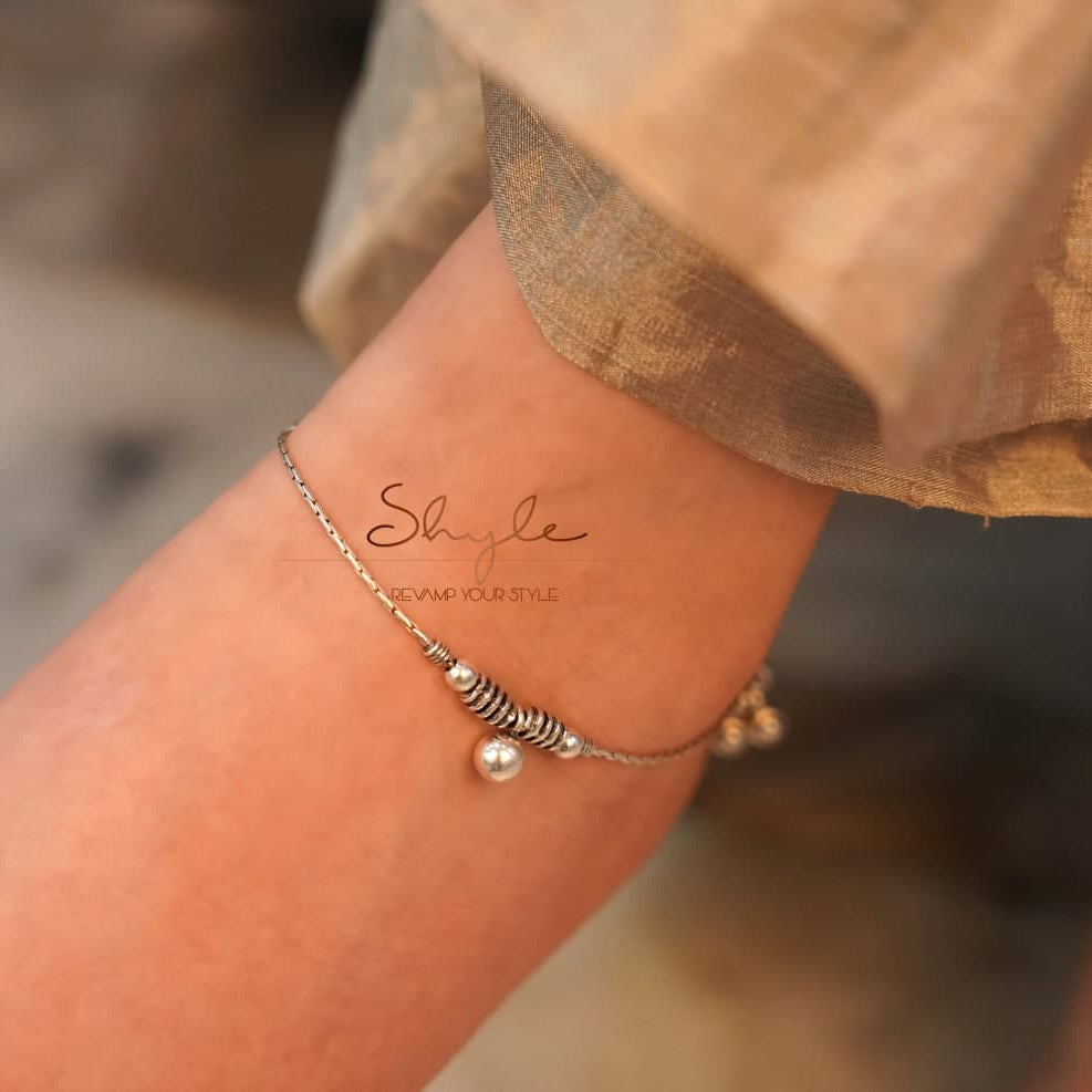 Adya Fine Ball Drop Everyday Anklet Pair