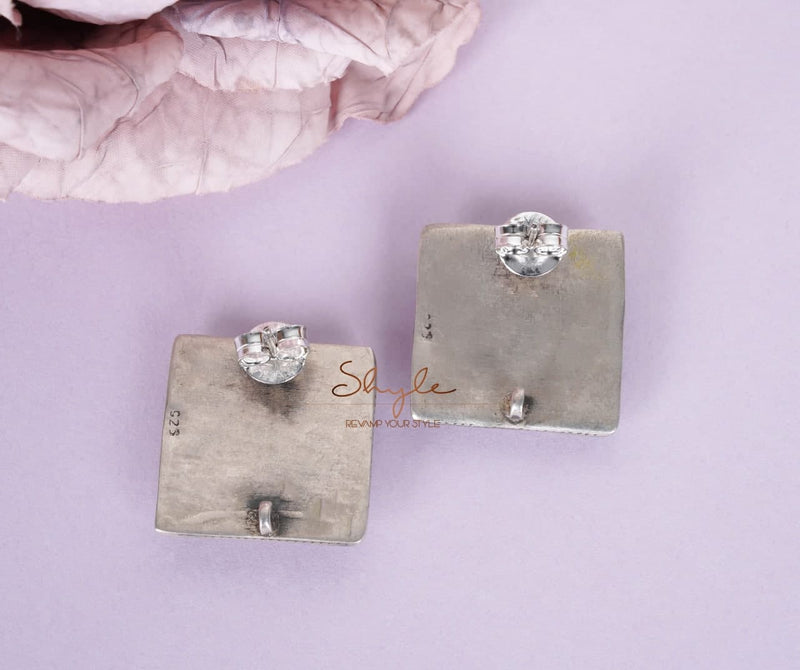 Essence Intricate Kundan Square Statement Studs