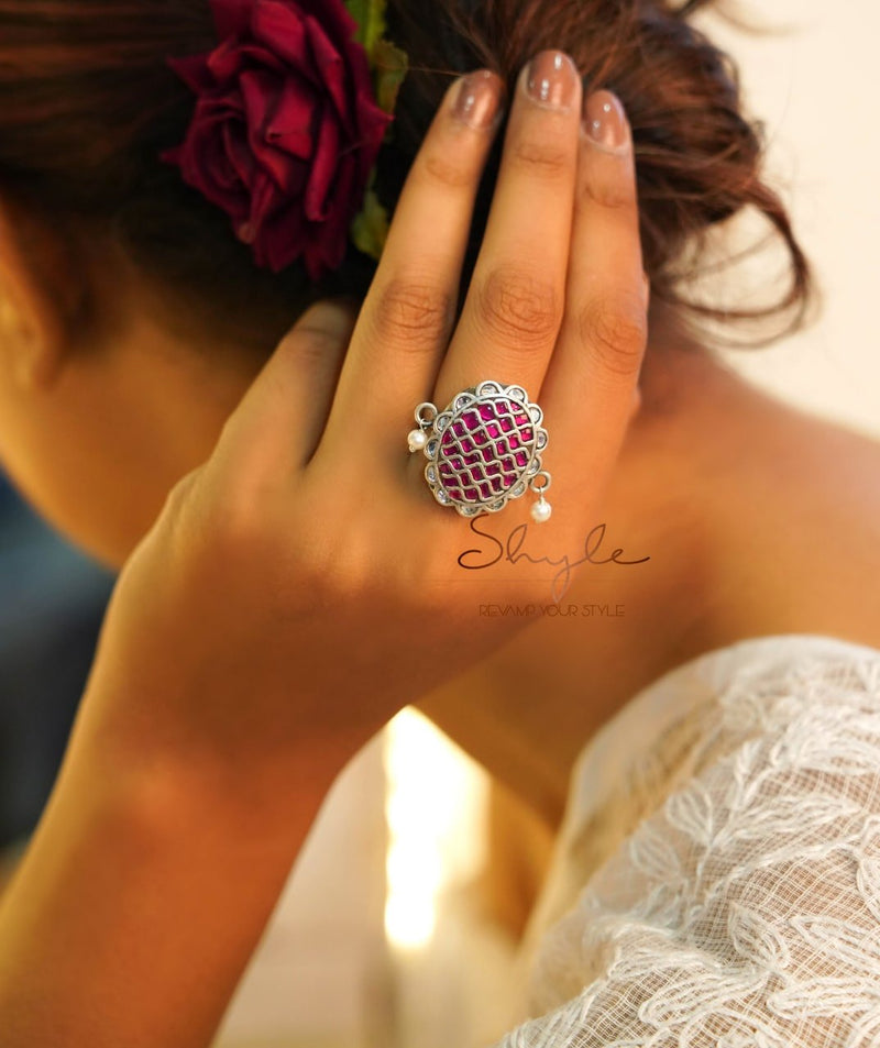 Essence Fine Kundan Statement Ring