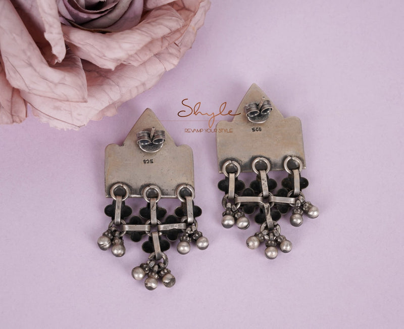 Mizoya Tribal Peacock Detailed Jali Earrings