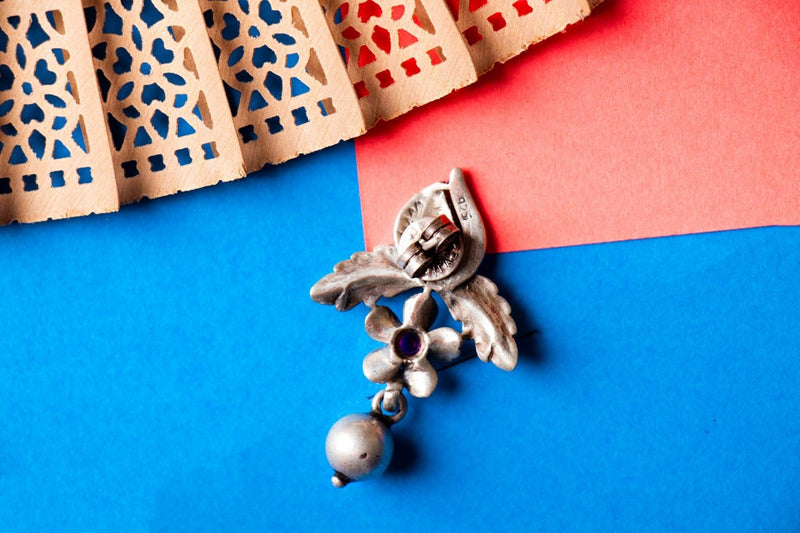 Moh Intricate Flower Leaf Earring