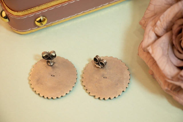 Moh Handpainted Peacock Classic Stud Earring