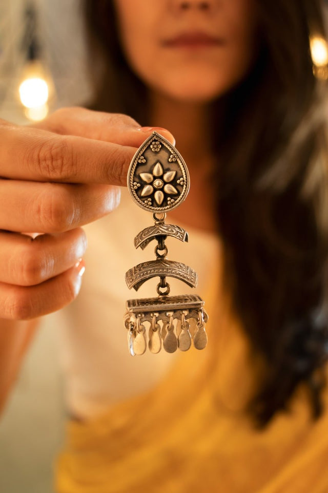 Tattva Intricate Classic Layered Flat Jhumka