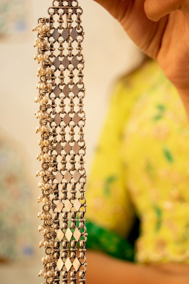 Tattva Intricate Jali Pearl Drop Choker