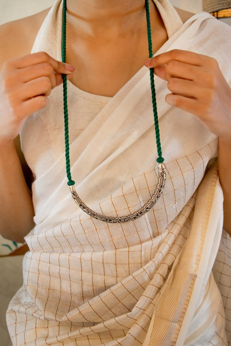 92.5 sterling silver Adya Chitai Pipe Dori Necklace