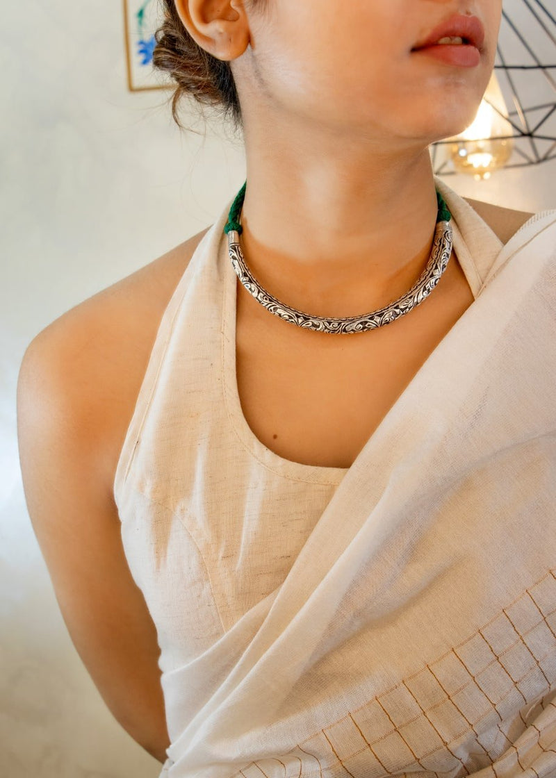 92.5 sterling silver Adya Chitai Pipe Dori Necklace, view 2