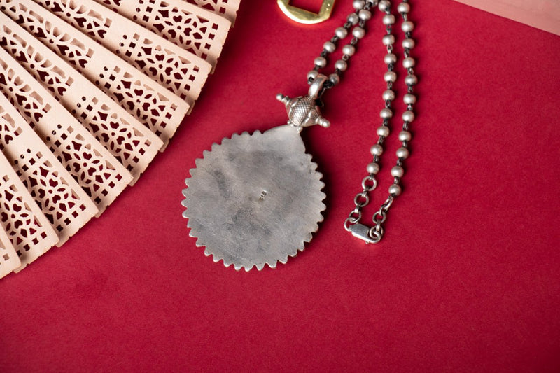 Moh Handpainted Peacock Ball Chain Necklace