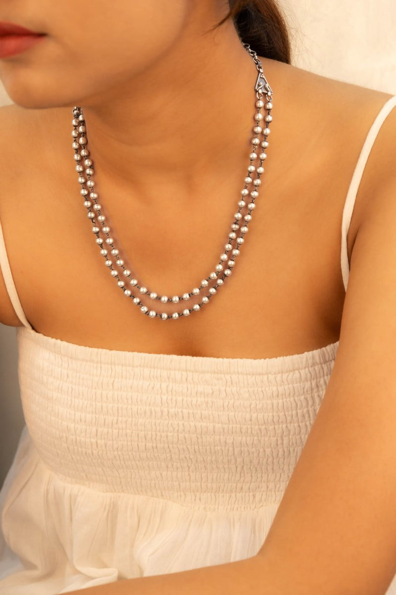 Tattva Two Layered Ball Chain Necklace
