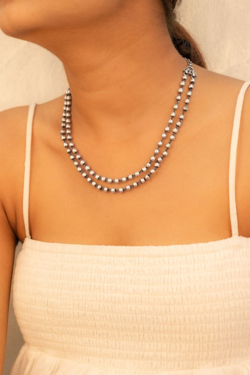 Tattva Two Layered Ball Chain Necklace
