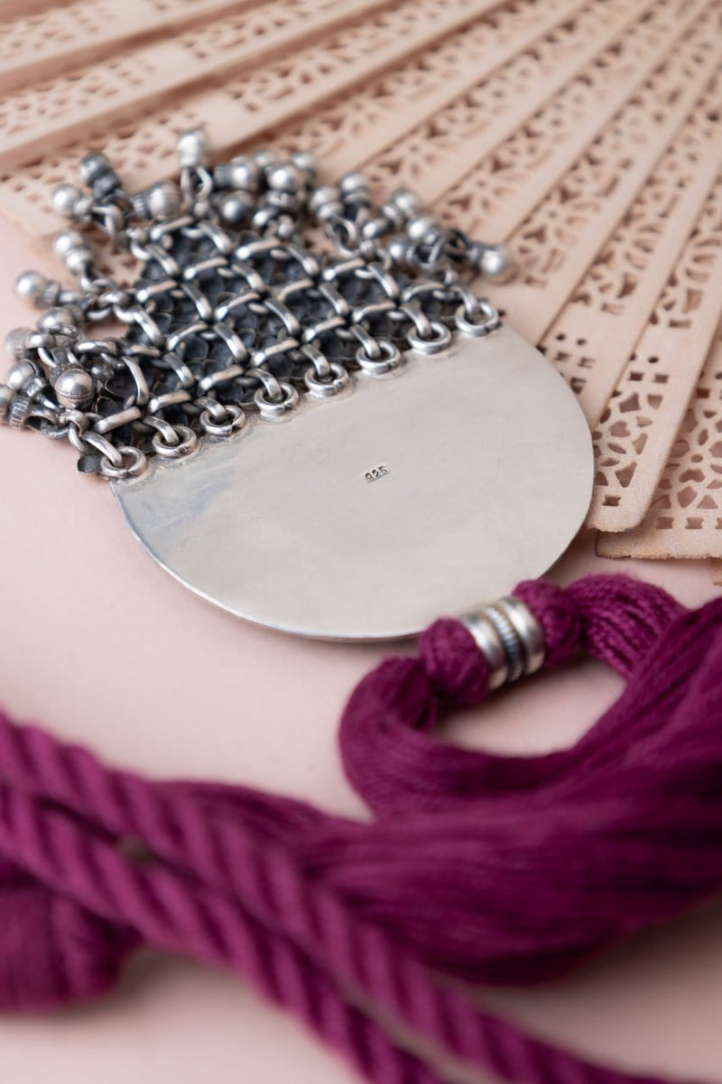 Tattva Intricate Statement Jali Drop Dori Necklace