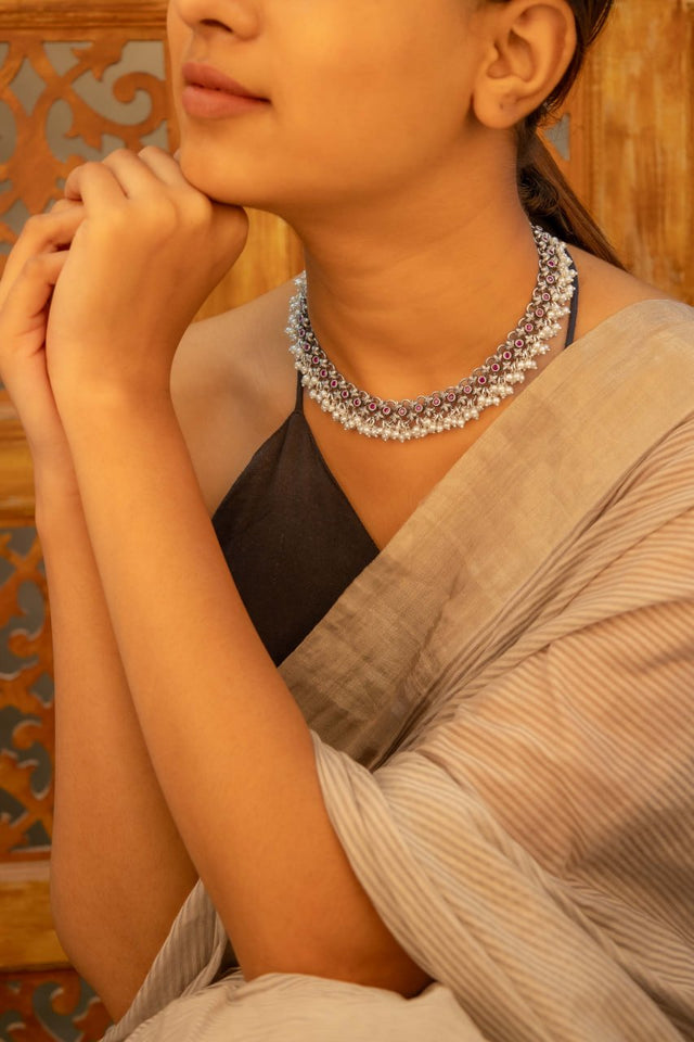 Tattva Raani Jadau Pearl Drop Classic Necklace