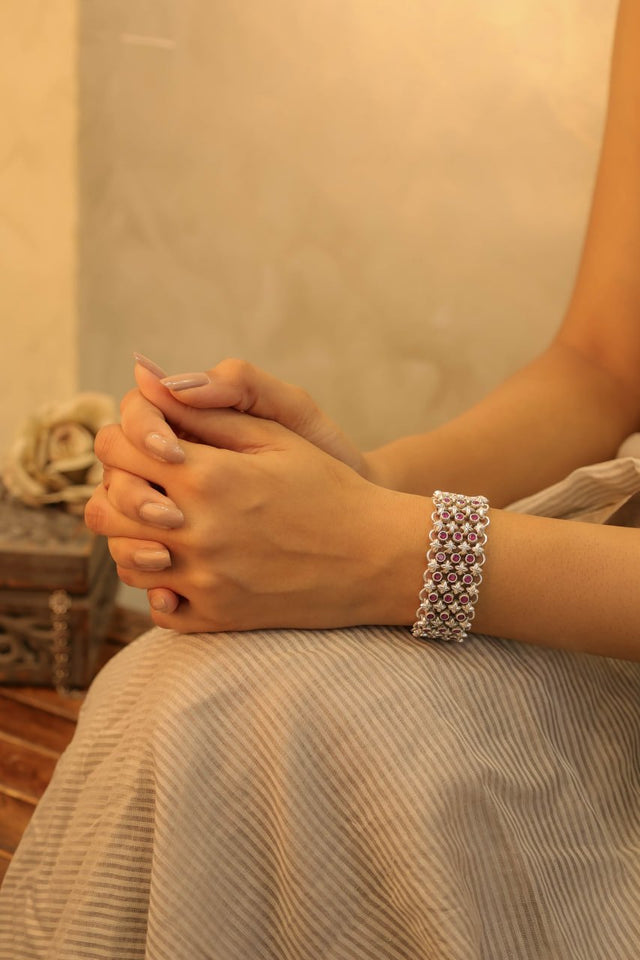 Tattva Raani Jadau Timeless Three Layer Bracelet
