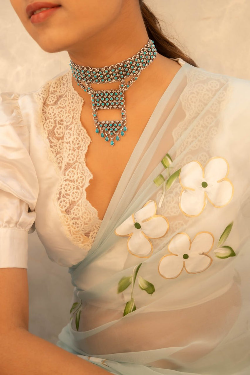 Tattva Turquoise Jadau Statement Layered Necklace