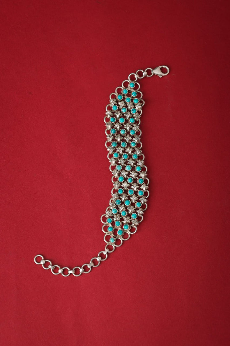 Tattva Turquoise Jadau Timeless Three Layer Bracelet
