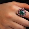 Ruby Emerald Oval Ring