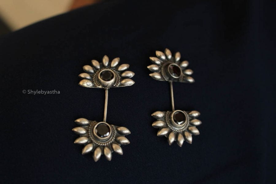 Shiva Black Spiked Bold Studs front