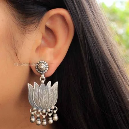 Adya Lotus Earrings model