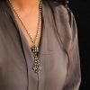 Mizoya Ball Drop Embossed Versatile Necklace model
