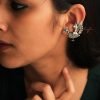 Moh Statement Detailed Peacock Earcuff model