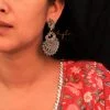 Dulari Dancing Peacock Earrings Model