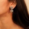 Adya Intricate Flower Sequence Earrings model