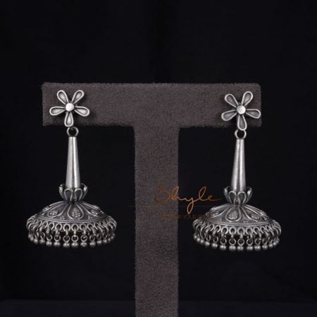 Moh Blooming Flower Statement Jhumka front(1)