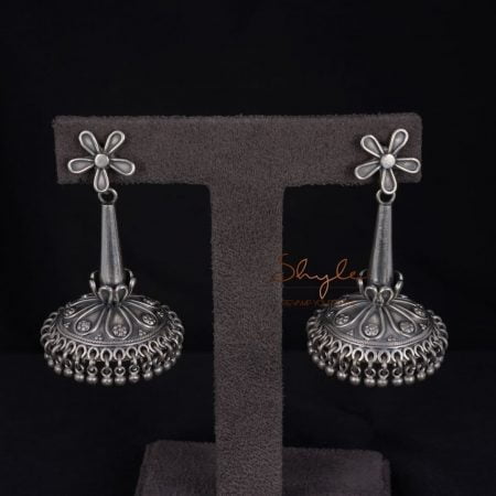 Moh Blooming Flower Statement Jhumka front